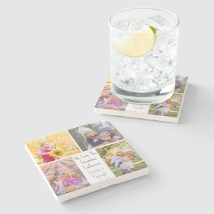 Cute Granddaughters Photo Custom Grandma Gift Stone Coaster