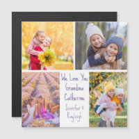 Cute Grandkids Photos Custom Grandma Magnet Card