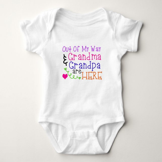 Cute Grandma and Grandpa Baby Bodysuit (Front)