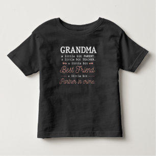 Cute Grandma Best Grandmother Partner In Crime Toddler T-Shirt
