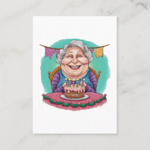Cute Grandma Birthday Cake Present Business Card