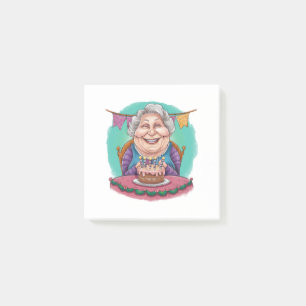 Cute Grandma Birthday Cake Present Post-it Notes