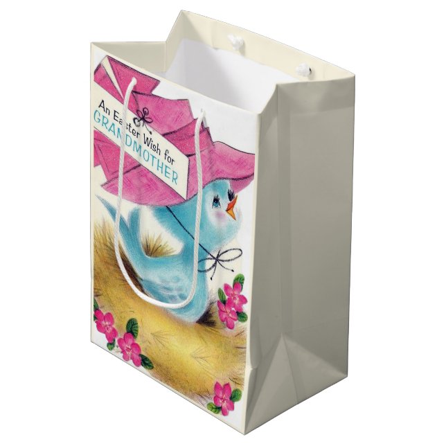 Cute Grandma Easter Holiday Medium Gift Bag (Front Angled)