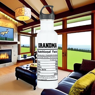 cute Grandma facts word art  710 Ml Water Bottle