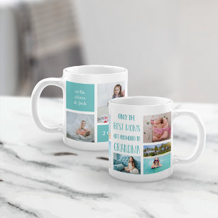 Cute Grandma Grandchildren Photo Collage Coffee Mug