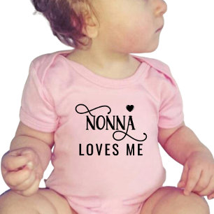 Cute Grandma Nonna Loves Me  Baby Bodysuit