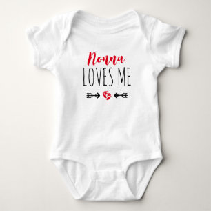 Cute Grandma Nonna Loves Me Customize Baby Bodysuit