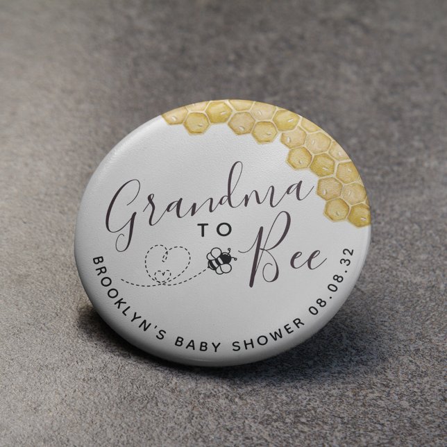 Cute Grandma to Bee Baby Shower 6 Cm Round Badge (Creator Uploaded)