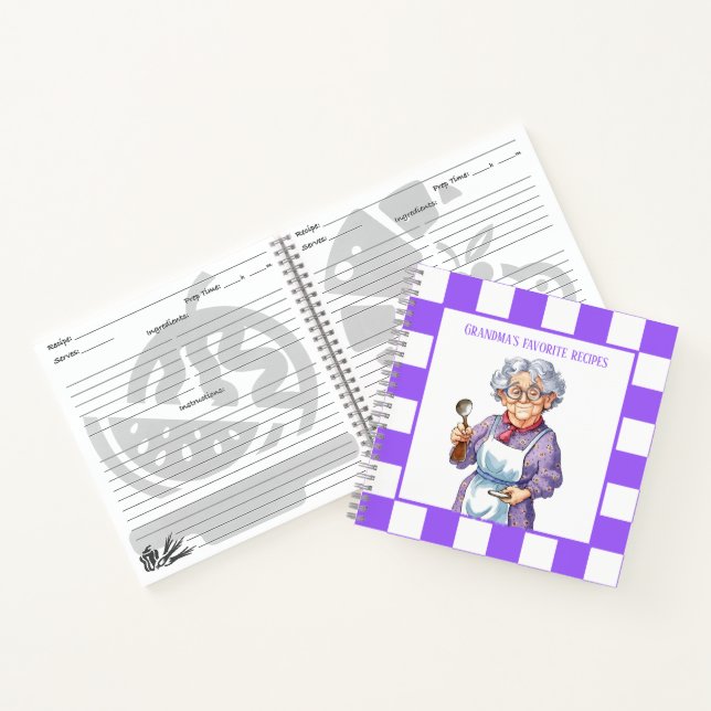 Cute Grandma's favourite recipe Notebook (Inside)