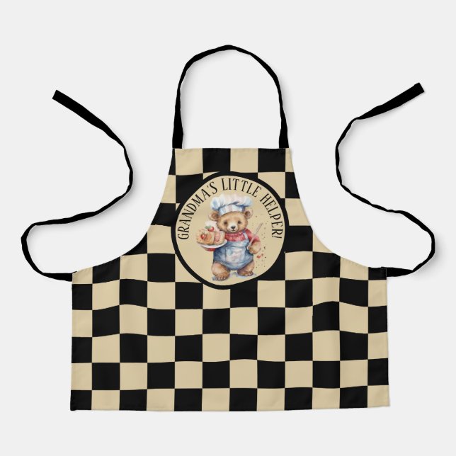 Cute Grandma's little helper add text  Apron (Front)