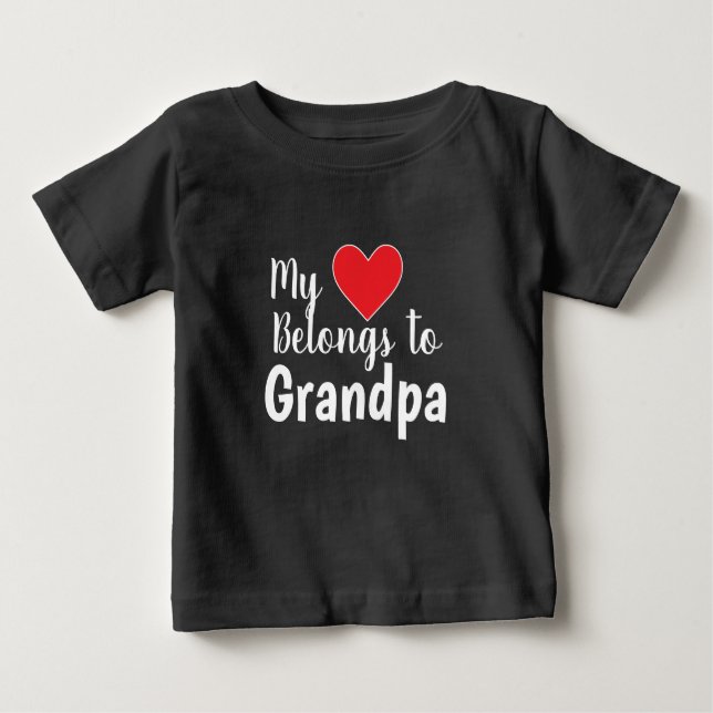 Cute Grandparent My Heart Belongs to You Baby T-Shirt (Front)