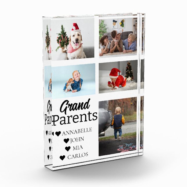 Cute Grandparents  Grandchildren 5 Photo Collage Block (Left)