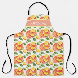 Cute Grapefruit and Lemons Citrus Personalised Apron