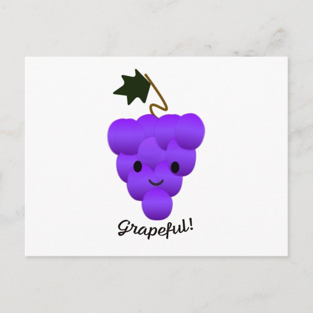 Cute Grapeful Grapes Postcard (Front)