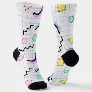 Cute Graph pattern for her white  Socks