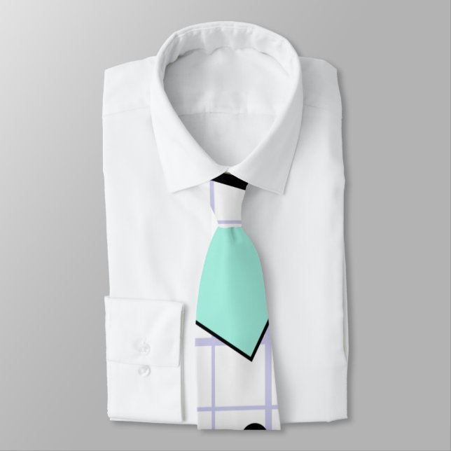 Cute Graph pattern for match teacher White Green Tie (Tied)