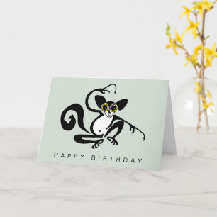 Cute graphic AYE-AYE - Wild animals -Green Card