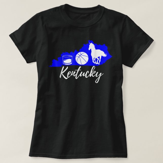 Cute Graphic Bourbon Basketball Horse Kentucky T-S T-Shirt (Design Front)