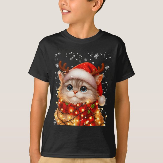Cute Graphic Cat Pajamas Pjs Christmas Xmas Women  T-Shirt (Front)