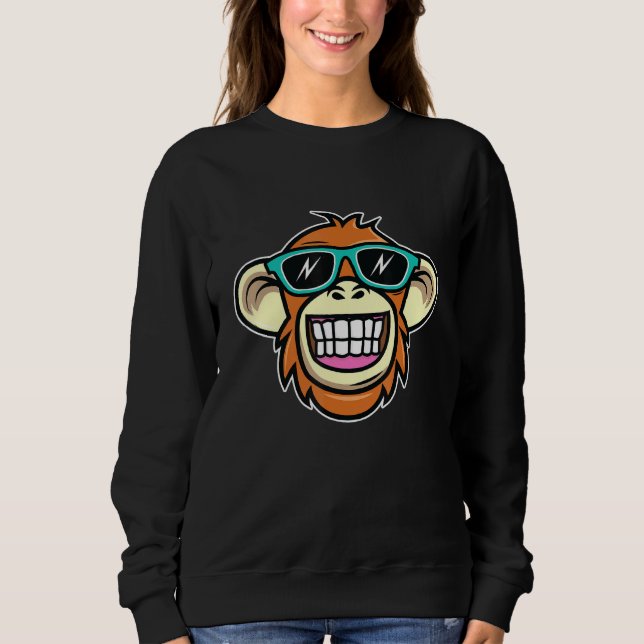 Cute Graphic Monkey Face I Monkey Sweatshirt (Front)