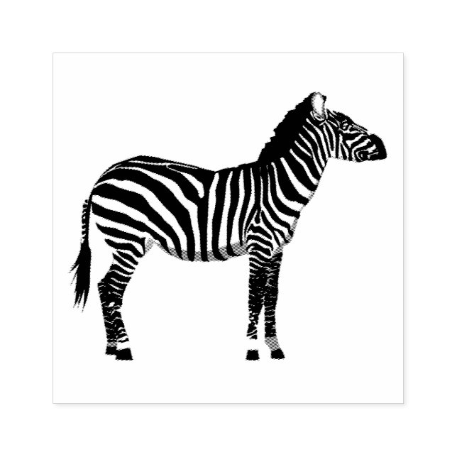 Cute graphic of a Zebra Rubber Stamp (Imprint)