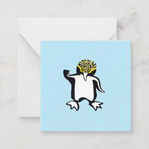 Cute Graphic PENGUIN- Wild animals- Ocean Blue Card