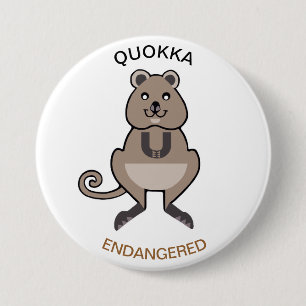 Cute graphic - QUOKKA -Marsupial - Nature 7.5 Cm Round Badge
