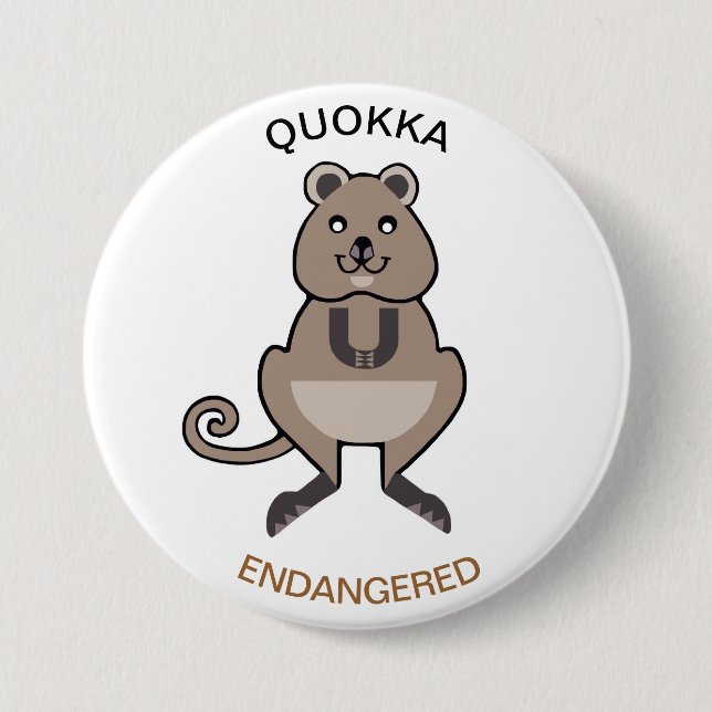 Cute graphic -  QUOKKA -Marsupial - Nature 7.5 Cm Round Badge (Front)
