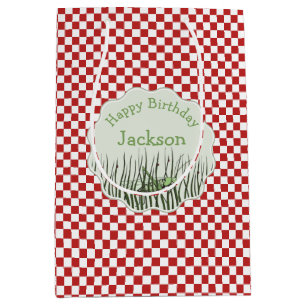 Cute Grasshopper Bug Theme Custom Birthday Medium Gift Bag