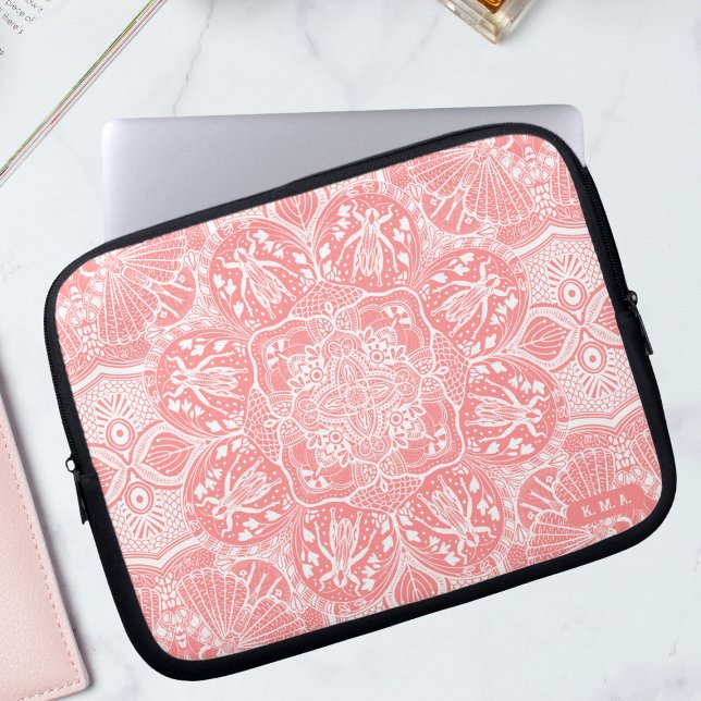 Cute Grasshoppers Mandala Laptop Sleeve (Creator Uploaded)