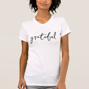 Cute Grateful Script Simple Minimalistic T-Shirt