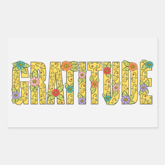 Cute Gratitude Affirmation Colourful Floral Text Rectangular Sticker