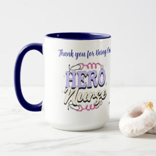 Cute Gratitude Nurse Blues Typography PERSONALIZE Mug