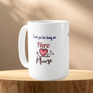 Cute Gratitude Nurse Pink Typography Personalise Coffee Mug