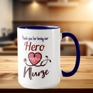 Cute Gratitude Nurse Pink Typography Personalise Mug