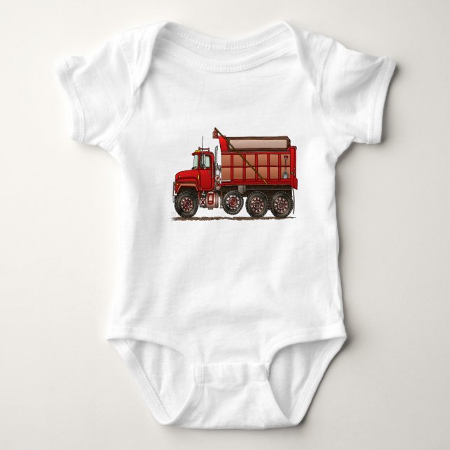 Cute Gravel dump truck Baby Bodysuit (Front)