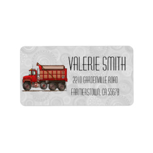 Cute Gravel Dump Truck Label