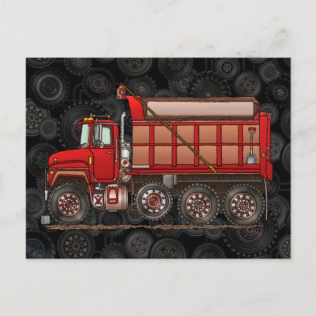 Cute Gravel Dump Truck Postcard (Front)