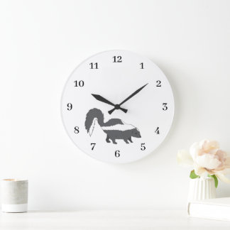 Cute Gray Baby Skunk Design Large Clock