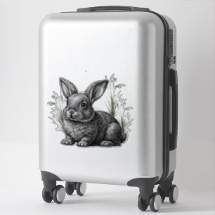 Cute Gray Rabbit Among the Grass