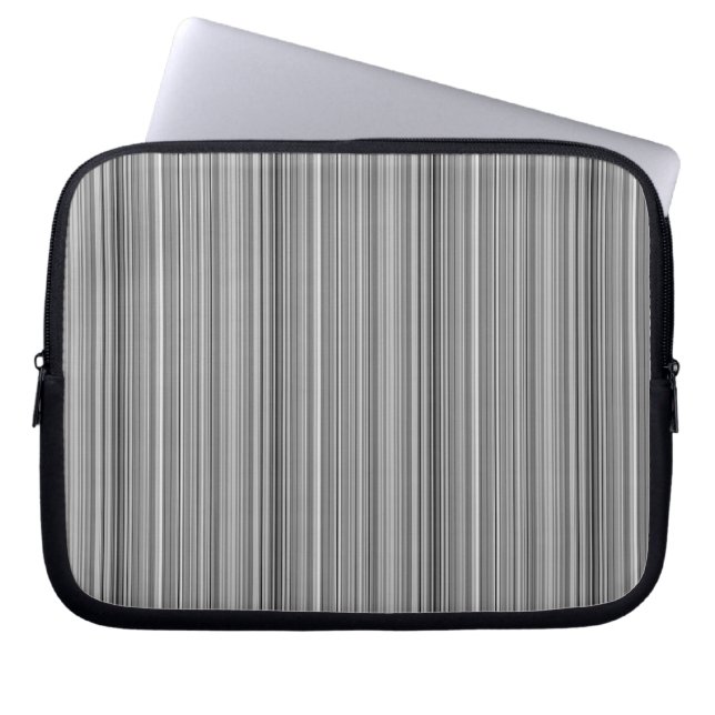 Cute gray stripes laptop sleeve (Front)