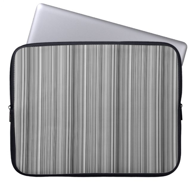 Cute gray stripes laptop sleeve (Front)