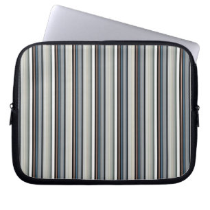 Cute gray white stripes laptop sleeve