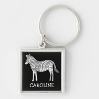 Cute gray white zebra animal print CUSTOM NAME
