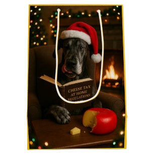 Cute Great Dane Cheese Tax Christmas gift bag