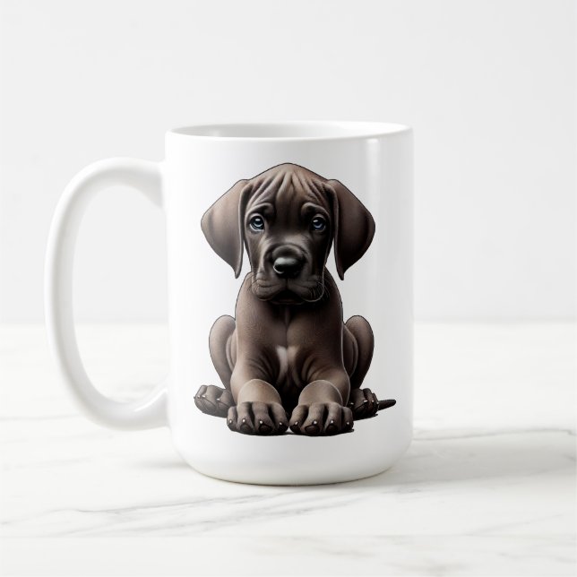 Cute Great Dane Puppy Coffee Mug (Left)