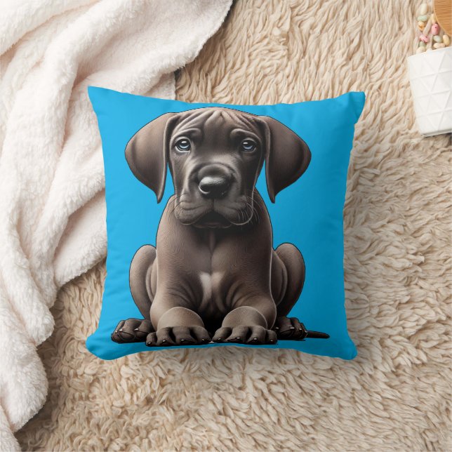 Cute Great Dane Puppy Cushion (Blanket)