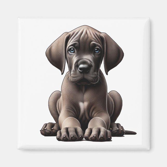 Cute Great Dane Puppy Magnet (Front)