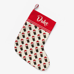Cute Great Dane Santa Pattern - Personalised Small Christmas Stocking