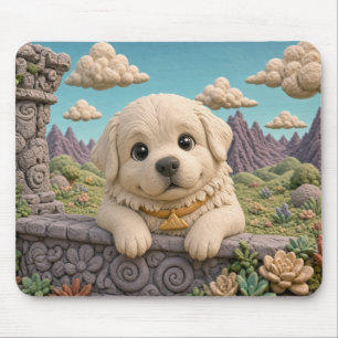 Cute Great Pyrenees Puppy, Baby Dog Mouse Pad